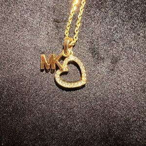 Michael Kors Gold Heart and Initial Necklace